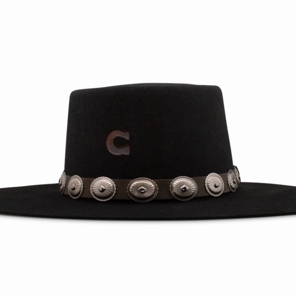 Charlie One Horse Black Hat with Silver Embellishments High Desert - Picture 4 of 11
